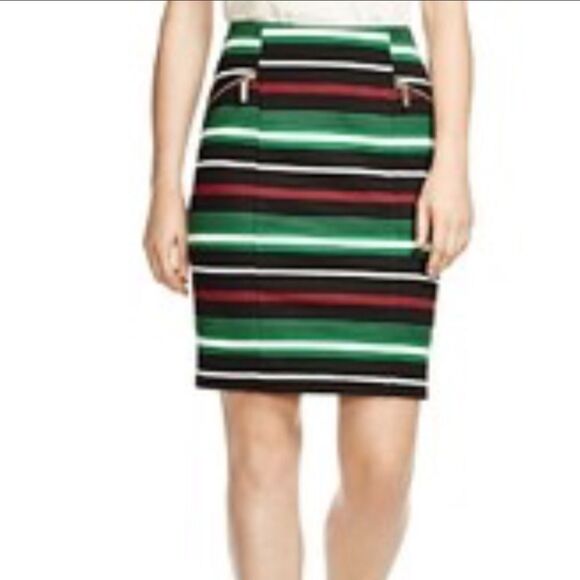 Michael by Michael Kors striped skirt gold zipper details Size‎ 16 - Picture 1 of 9